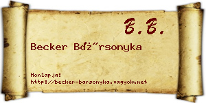 Becker Bársonyka névjegykártya